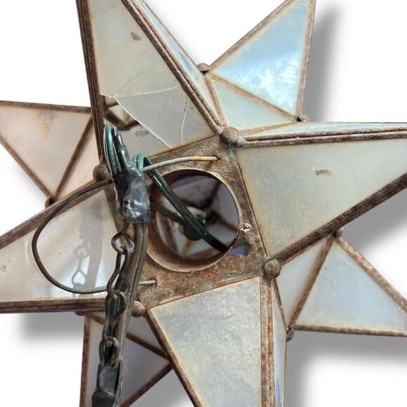 Lot of 3 Vintage Frosted White Glass Star - Picture 7 of 9